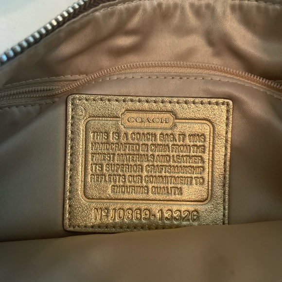 Gold Color Coach Purse - Picture 4 of 5